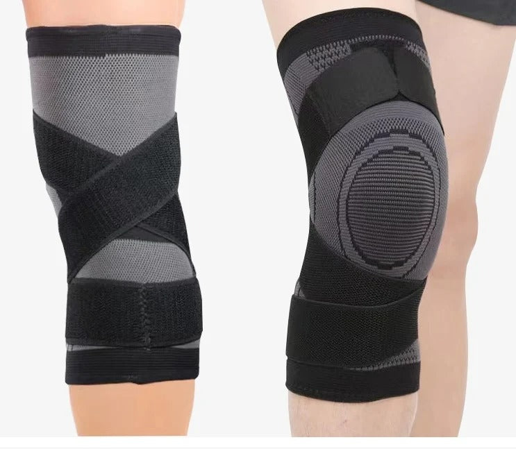 Professional Knee Support Breathable Bandage and Sports Cross Knee Pad with Belt Pressurization