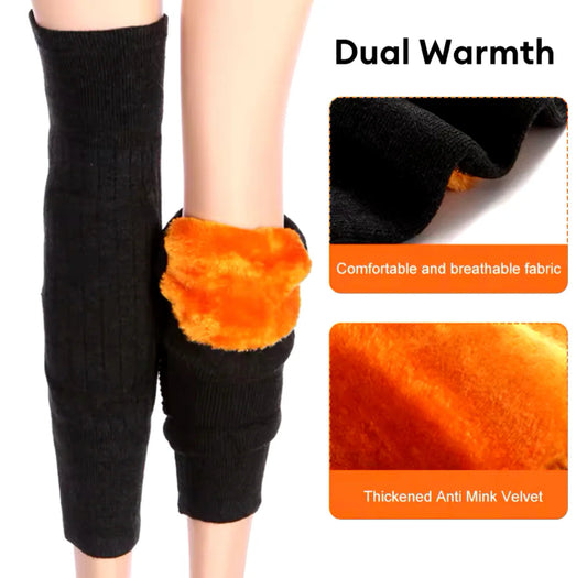 WarmFit® Thermal Leg Warmers - Fleece Padded Knee Support for Winter