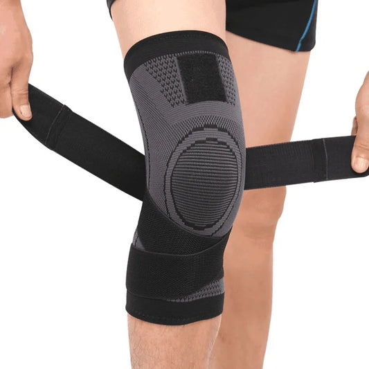 Professional Knee Support Breathable Bandage and Sports Cross Knee Pad with Belt Pressurization