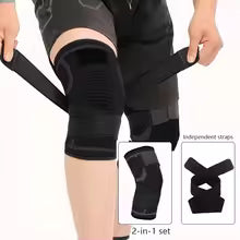 Professional Knee Support Breathable Bandage and Sports Cross Knee Pad with Belt Pressurization