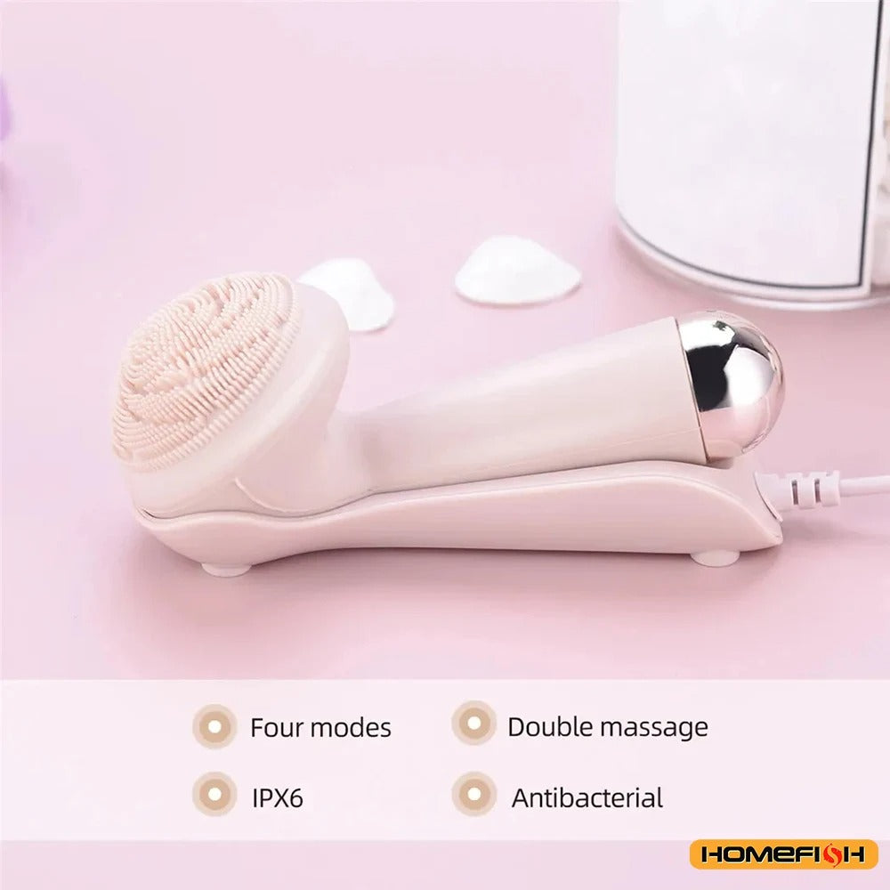 Electric Facial Brush Skin Massager Electric Face Brush USB Clean Waterproof Sonic Vibration Beauty Instrument Care Face Women