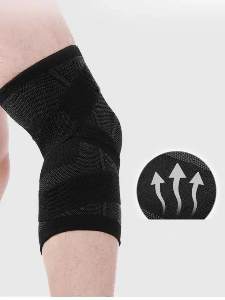 Professional Knee Support Breathable Bandage and Sports Cross Knee Pad with Belt Pressurization