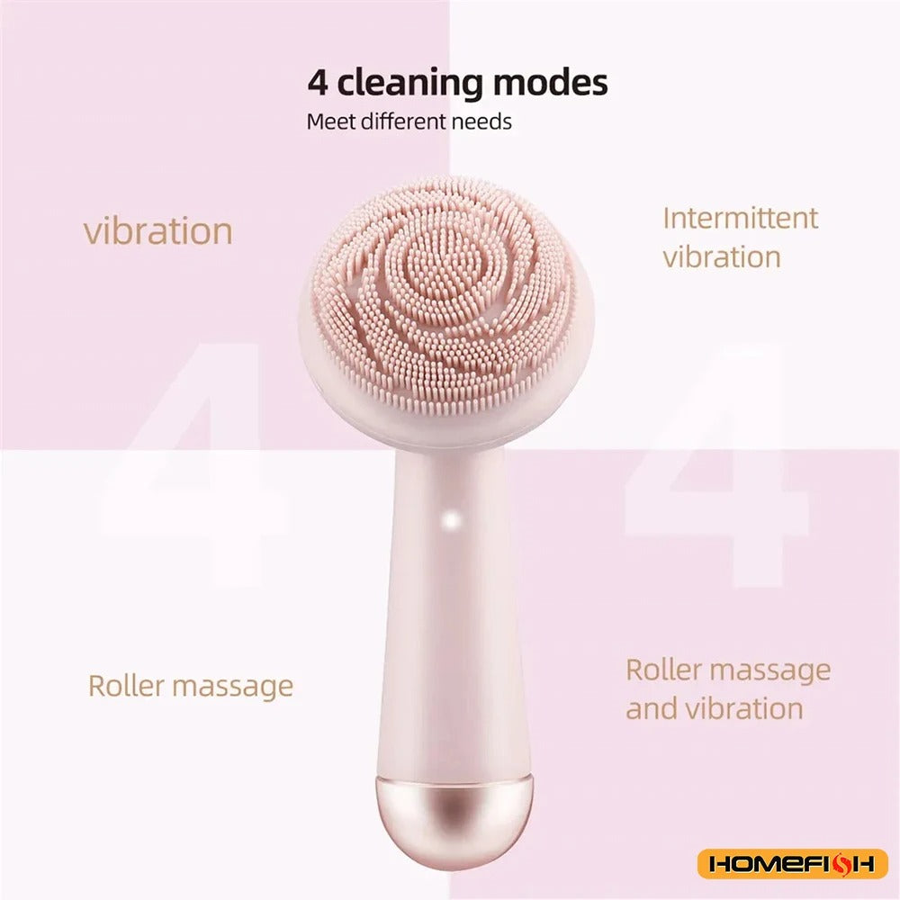 Electric Facial Brush Skin Massager Electric Face Brush USB Clean Waterproof Sonic Vibration Beauty Instrument Care Face Women