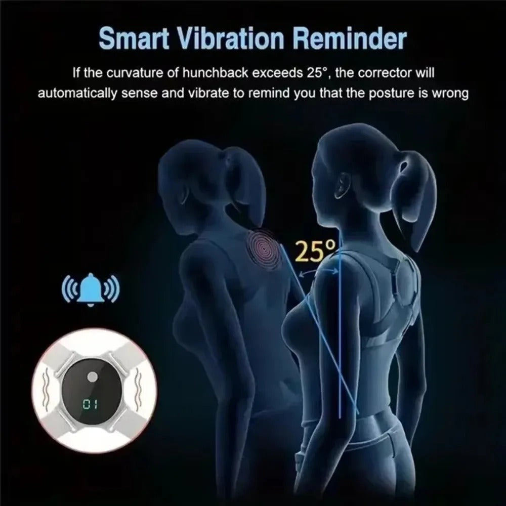 Smart Posture Corrector Back Brace Vibration Reminder Invisible Shoulder Support Adjustable Back Straightener For Adult Kids
