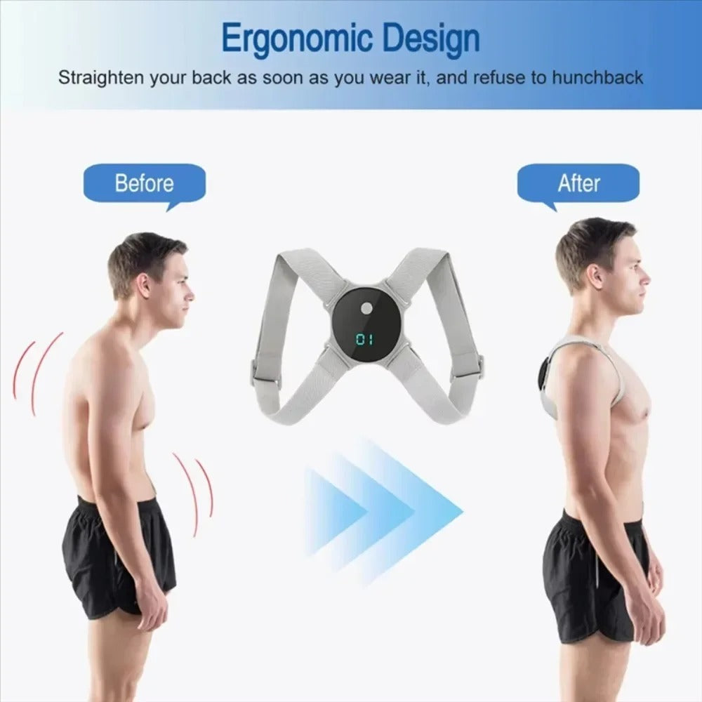 Smart Posture Corrector Back Brace Vibration Reminder Invisible Shoulder Support Adjustable Back Straightener For Adult Kids